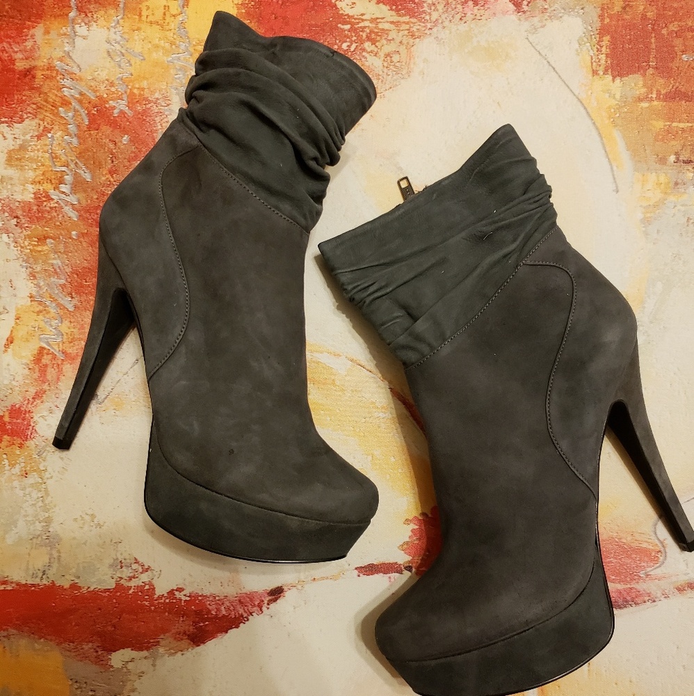 New! Grey Ankle Boots - Size 10